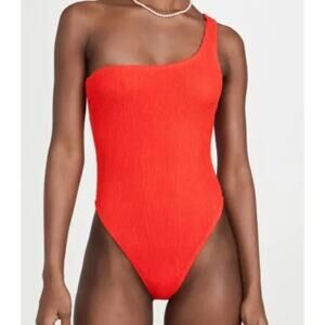 NWT Good American 4XL Always Fits Shoulder One-Piece Swimsuit Bright Poppy Red